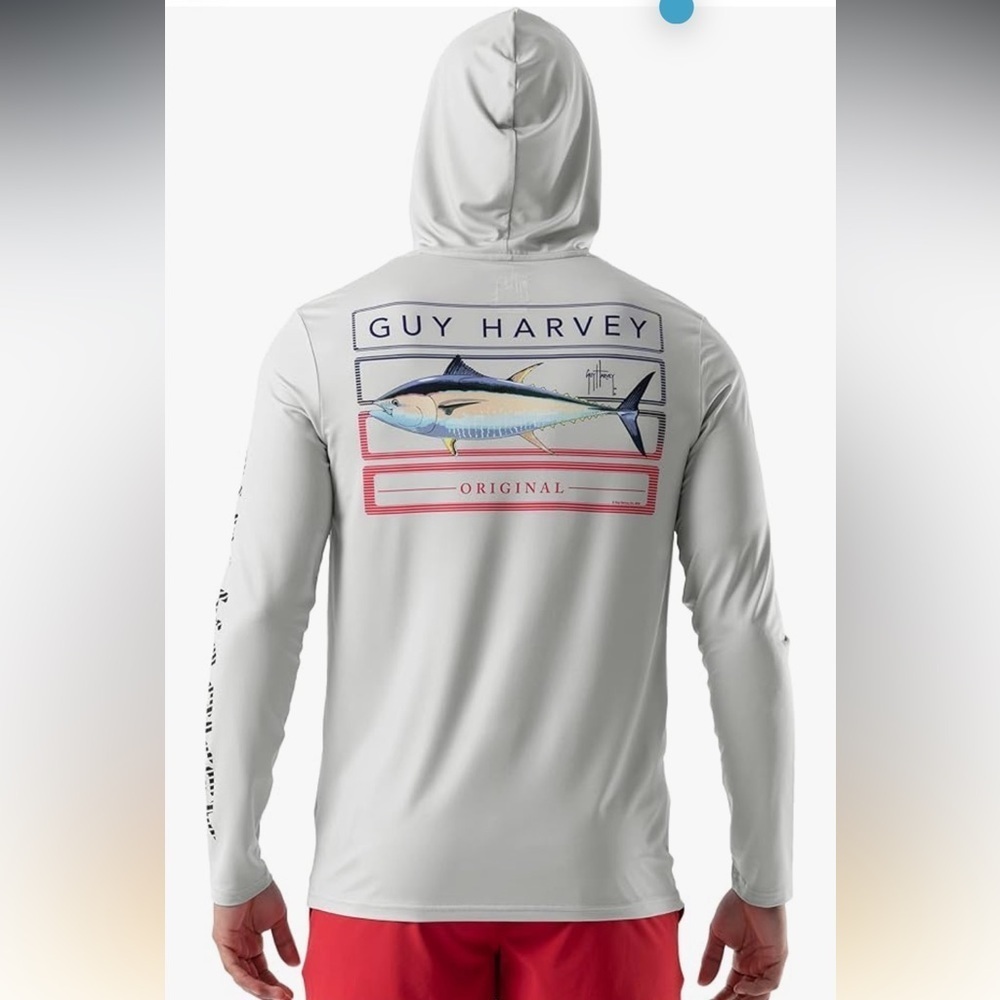 Guy Harvey Men's Performance Hoodie gray XXL
